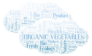 Obraz premium Organic Vegetables word cloud.