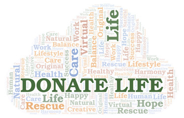 Donate Life word cloud.