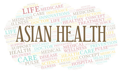 Fototapeta premium Asian Health word cloud.