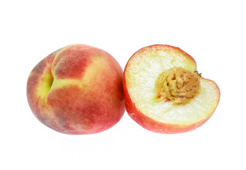 Peach with isolated on white background