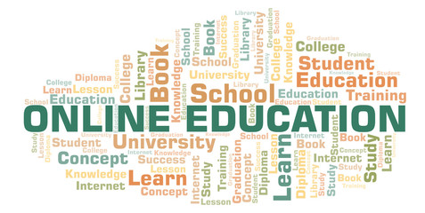 Fototapeta premium Online Education word cloud.