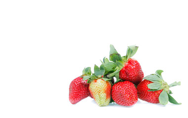 copy space strawberry isolated