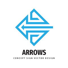 Arrows logo design. Business strategy concept logo icon. Direction navigation logo sign. Trend vector logo symbol. Communication technology insignia. Logistc transport speed delivery graphic symbol. 