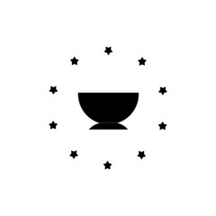 Illustration silhouette bowl icon with circle star logo design