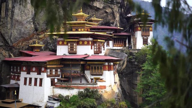 Tiger Nest Paro Taktsangat summer day in Upper Paro Valley Himalyas Bhutan