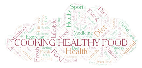 Obraz premium Cooking Healthy Food word cloud.