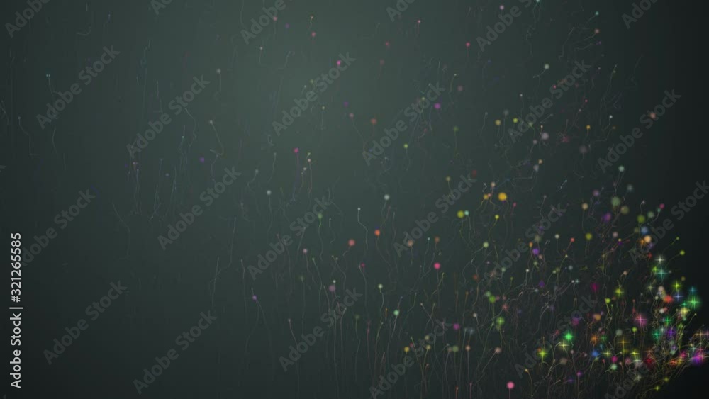 Wall mural flying colorful light particles as motion background