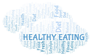 Obraz premium Healthy Eating word cloud.