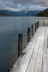 Lake Rotoroa. Jetty. New Zealand. Evening light