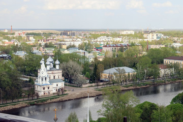 Vologda. Beautiful spring day on the river Bank. The Church in the name of St. John Chrysostom. 17th century