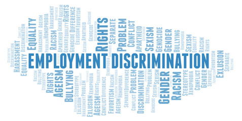 Employment Discrimination - type of discrimination - word cloud.