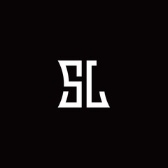 SL monogram logo with curved side style design template	