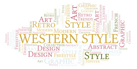 Obraz premium Western Style word cloud.