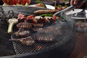 gorgeous grilled meat with vegetables