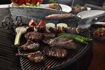 gorgeous grilled meat with vegetables