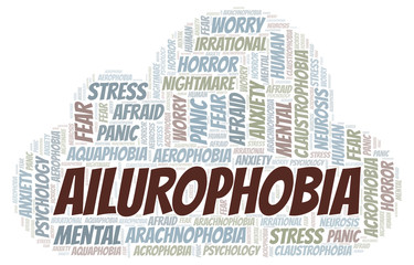 Obraz premium Ailurophobia word cloud.