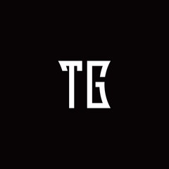 TG monogram logo with curved side style design template	