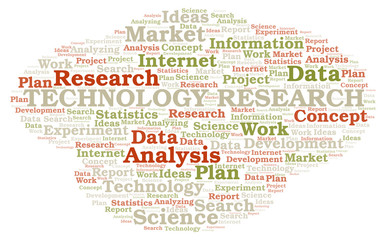 Technology Research word cloud.