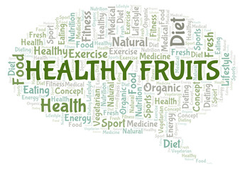 Healthy Fruits word cloud.