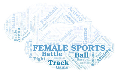 Fototapeta premium Female Sports word cloud.