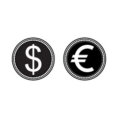 euro coin icon design vector template EPS 10
