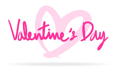 popular hand drawing valentine day text