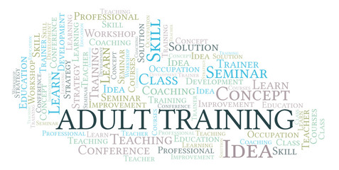 Adult Training word cloud.