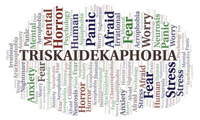 Fototapeta premium Triskaidekaphobia word cloud.