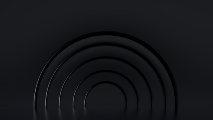 Obraz premium Elegant metal background with pedestal, podium and studio. 3d illustration, 3d rendering.