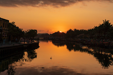 Beautiful sunrise scene at Hoi An, Vietnam