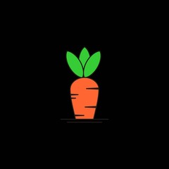 Illustration silhouette orange carrot vegetable sign logo vector design