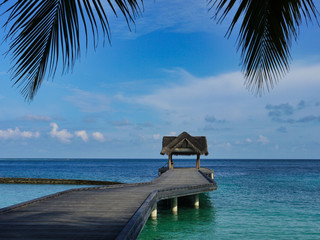 Footbridge into the sea - Kuramathi Maldives