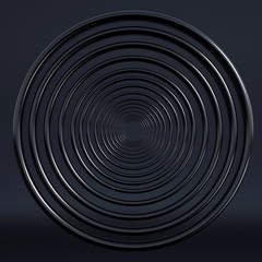 Elegant metal background with pedestal, podium and studio. 3d illustration, 3d rendering.