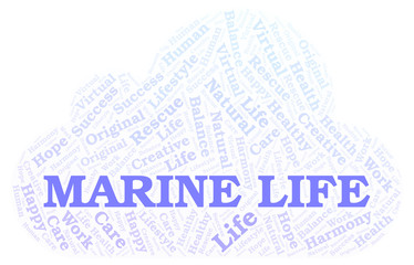 Obraz premium Marine Life word cloud.