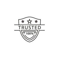 Illustration modern badge line art trusted seller logo vector design