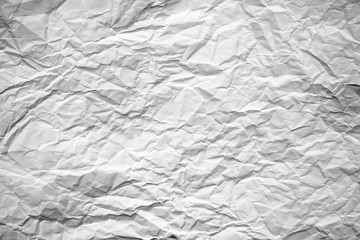 White crumpled paper texture. Natural background, design element.