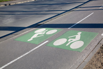 Bike Path Symbol in Paris
