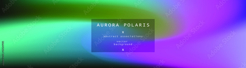 Poster northern lights gradient background. luminescence of aurora borealis.