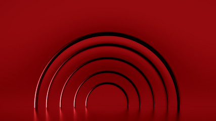 Obraz premium Elegant metal background with pedestal, podium and studio. 3d illustration, 3d rendering.