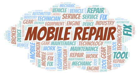 Fototapeta premium Mobile Repair word cloud.
