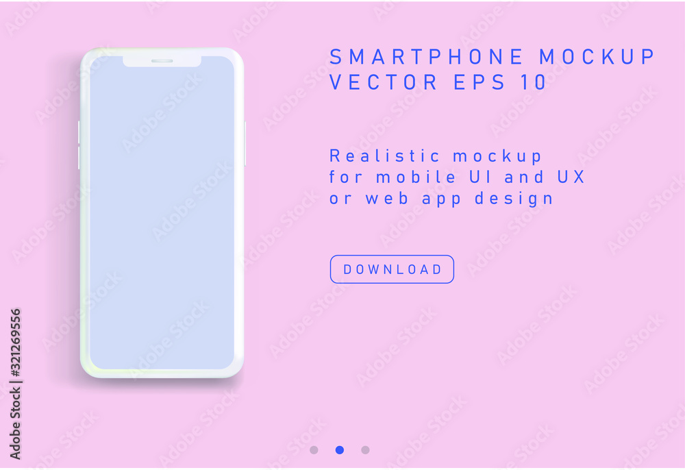 Leinwandbilder minimalist flat lay scene with mobile phone in pastel color tones. realistic 3d vector illustration,