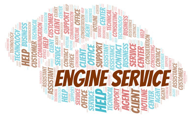 Fototapeta premium Engine Service word cloud.