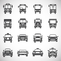 Car related icons set on background for graphic and web design. Creative illustration concept symbol for web or mobile app