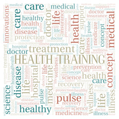 Health Training word cloud.