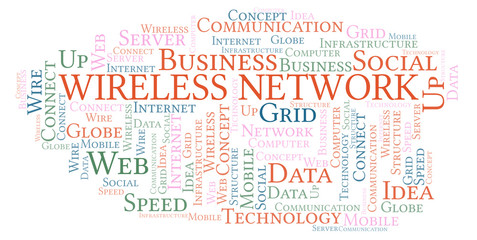 Obraz premium Wireless Network word cloud.