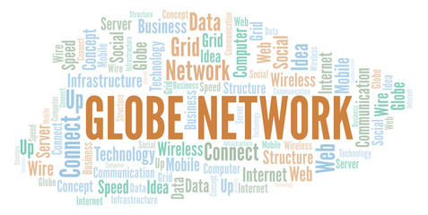 Globe Network word cloud.