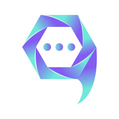 abstract colorful chat dialouge logo