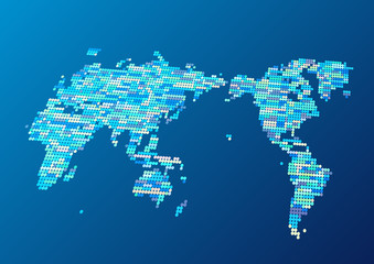 サイバーデジタルネットワーク世界地図背景