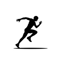 Fototapeta na wymiar Running male silhouette logo vector design illustration