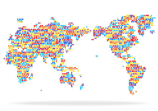 サイバーデジタルネットワーク世界地図背景